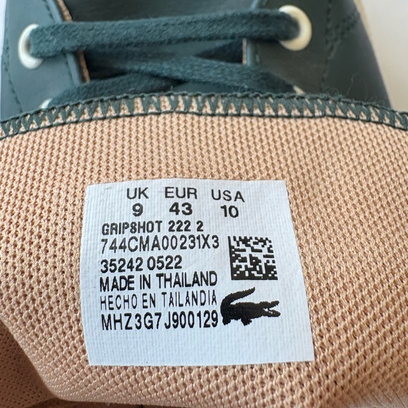 Lacoste Green and White Men's Sneakers - Picture 6 of 7